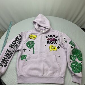 Graphic Hoodie with Leaf and Text Design